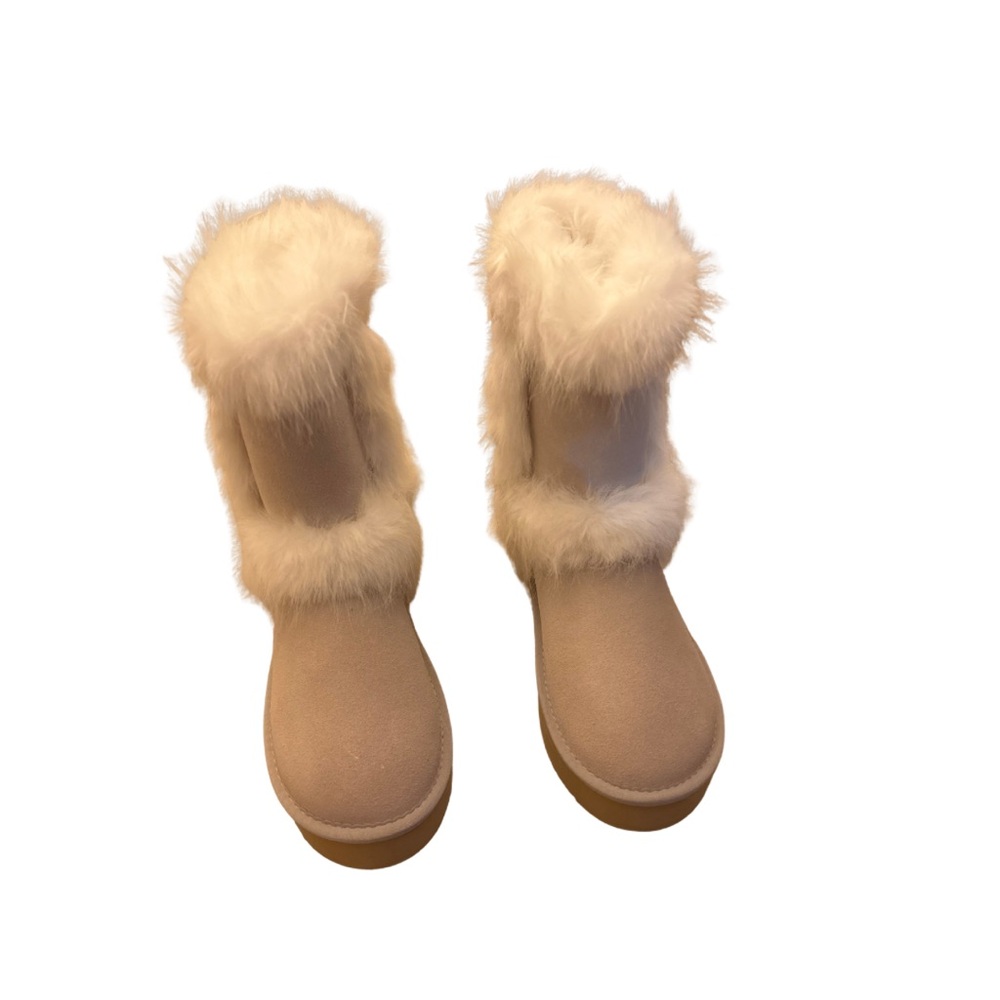 Faux Fur Lined Gray Boots